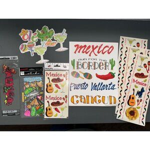 New! 13-Piece Mexico Beach Vacation Stickers, Diecuts & Embellishments